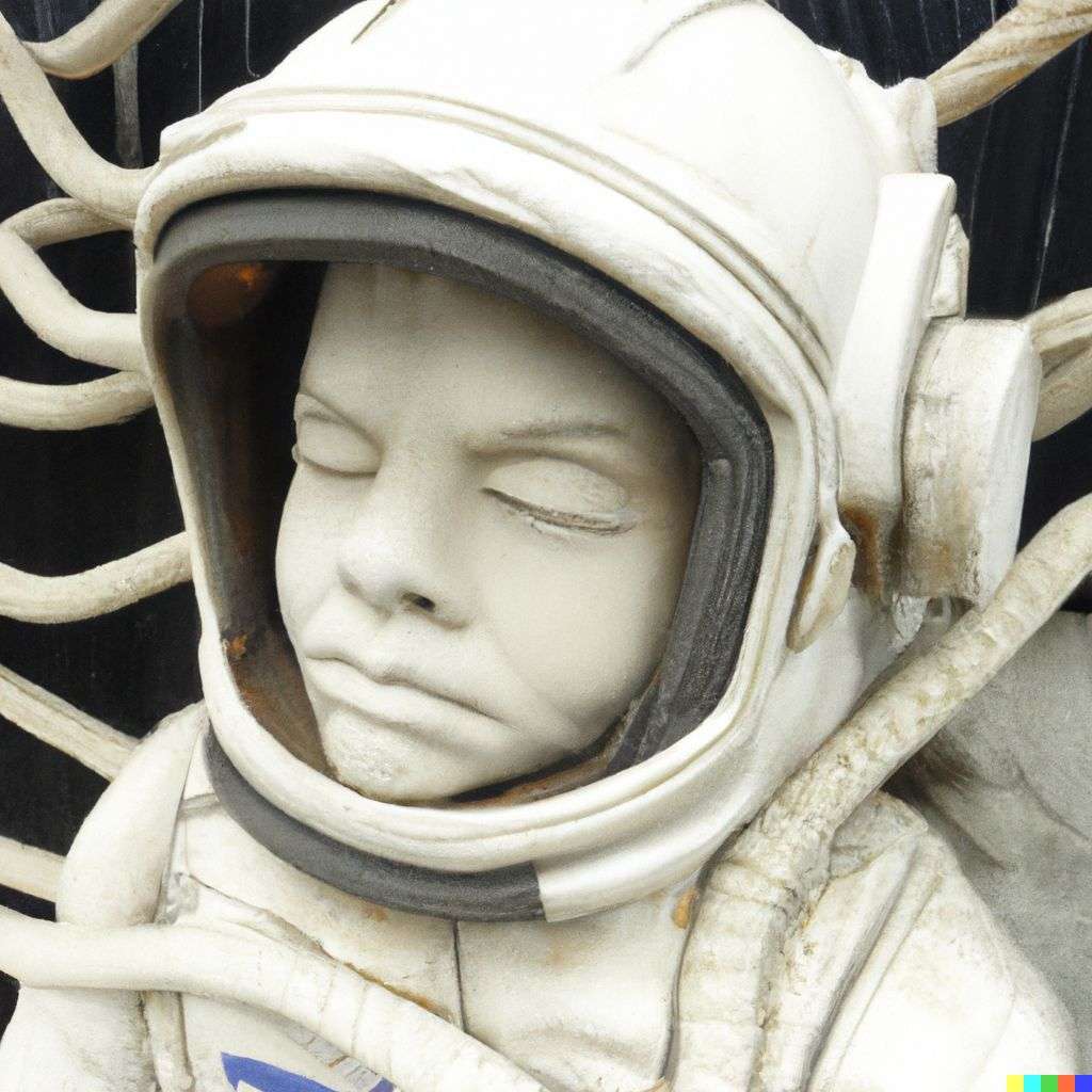 an astronaut, sculpture